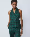 Ann Taylor Jackets And Blazers|Suits|The Petite Double Breasted Vest In Plaid Ponderosa Pine