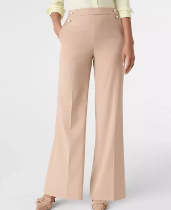 Ann Taylor Petite Pants|The Petite Everyday Sailor Wide Leg Pant Cafe Au Lait