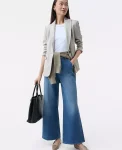 Ann Taylor Petite Jackets And Blazers|Petite Suits|The Petite Fitted Blazer In Plaid Tan/Blue Combo