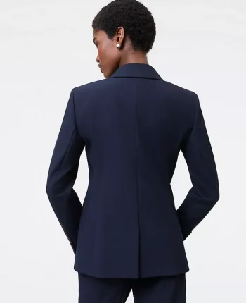Ann Taylor Petite Jackets And Blazers|Petite Suits|The Petite Fitted Long Blazer Deep Navy Sky