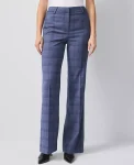 Ann Taylor Petite Pants|Petite Suits|The Petite Flare Trouser In Plaid - Curvy Fit Blue Plaid Multi