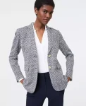 Ann Taylor Petite Jackets And Blazers|New Petite Styles|The Petite Greenwich Blazer In Herringbone Tweed Speckled Navy/White