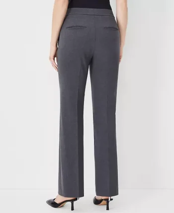 Ann Taylor Petite Pants|Petite Suits|The Petite High Rise Trouser In Seasonless Stretch - Curvy Fit Modern Charcoal