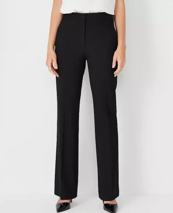 Ann Taylor Petite Pants|Petite Suits|The Petite High Rise Trouser In Seasonless Stretch - Curvy Fit Core Black