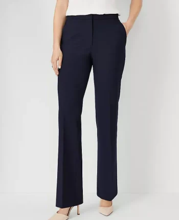 Ann Taylor Petite Pants|Petite Suits|The Petite High Rise Trouser In Seasonless Stretch - Curvy Fit Deep Navy Sky