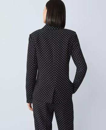 Ann Taylor Jackets And Blazers|Suits|The Petite Hutton Blazer In Dotted Crepe Black
