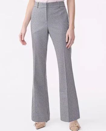 Ann Taylor Petite Pants|New Petite Styles|The Petite Jayne Trouser In Houndstooth &mdash; Curvy Fit Blue/Tan Houndstooth Multi