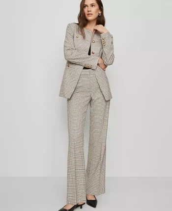 Ann Taylor Petite Pants|The Petite Jayne Trouser In Houndstooth Cafe Au Lait