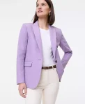 Ann Taylor Petite Jackets And Blazers|New Petite Styles|The Petite Longline Blazer In Bi-Stretch Twill Purple Rhapsody