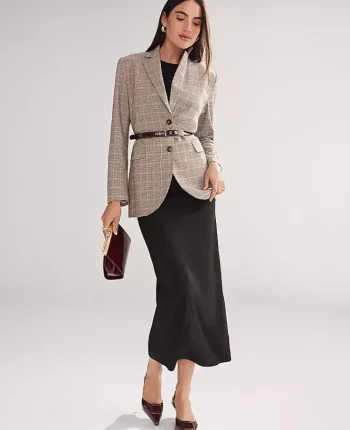 Ann Taylor Petite Jackets And Blazers|Petite Suits|The Petite Madison Blazer In Plaid Copper/Cream Multi