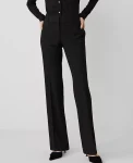 Ann Taylor Petite Pants|Petite Suits|The Petite Mid Rise Trouser In Seasonless Stretch Core Black