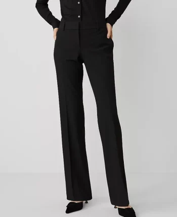 Ann Taylor Petite Pants|Petite Suits|The Petite Mid Rise Trouser In Seasonless Stretch Core Black