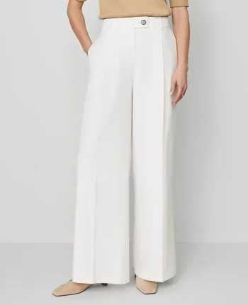 Ann Taylor Petite Pants|The Petite Modern Wide Leg Trouser Winter White