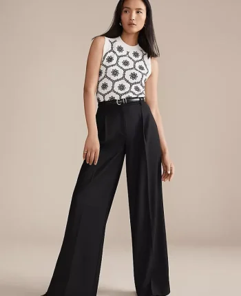 Ann Taylor Suits|Suits|The Petite Modern Wide Leg Trouser Black