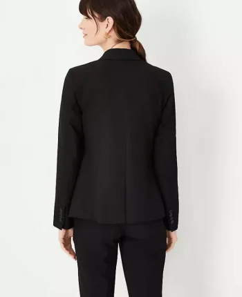Ann Taylor Petite Jackets And Blazers|Petite Suits|The Petite Notched Two Button Blazer In Seasonless Stretch Deep Navy Sky