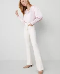 Ann Taylor Petite Jeans|The Petite Patch Pocket Flare Jean Ivory