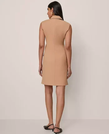 Ann Taylor Petite Dresses|Petite Suits|The Petite Peak Lapel Blazer Dress Sesame