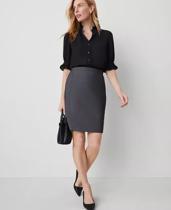 Ann Taylor Petite Skirts|Petite Suits|The Petite Pencil Skirt In Bi-Stretch Dark Grey