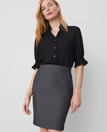 Ann Taylor Petite Skirts|Petite Suits|The Petite Pencil Skirt In Bi-Stretch Dark Grey