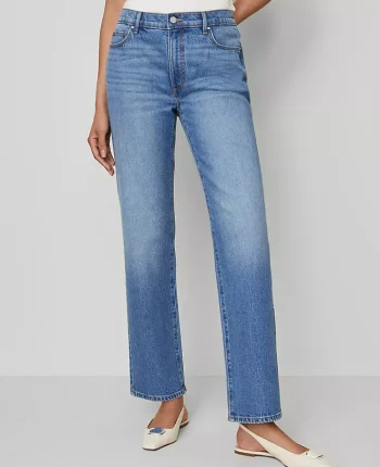 Ann Taylor Petite Jeans|The Petite Perfect Straight Jean Authentic Vintage Mid
