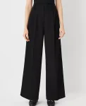 Ann Taylor Petite Pants|The Petite Pleated Wide Leg Pant Black