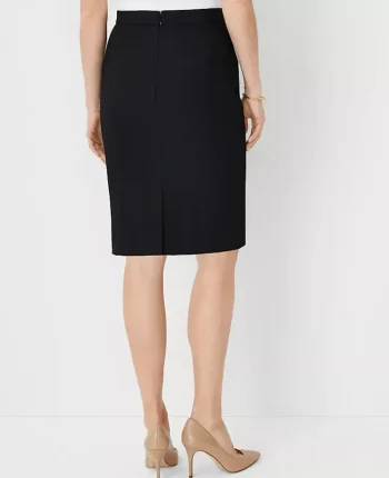 Ann Taylor Petite Skirts|Petite Suits|The Petite Seamed Pencil Skirt In Bi-Stretch - Curvy Fit Black