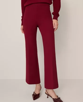 Ann Taylor Petite Pants|The Petite Side Zip Flare Pant Cherry Pie