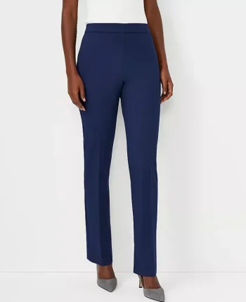 Ann Taylor Petite Pants|Petite Suits|The Petite Side Zip Straight Pant In Bi-Stretch Pure Sapphire