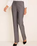 Ann Taylor Petite Pants|Petite Suits|The Petite Side Zip Straight Pant In Bi-Stretch Dark Grey