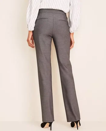 Ann Taylor Petite Pants|Petite Suits|The Petite Side Zip Straight Pant In Bi-Stretch Dark Grey