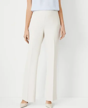 Ann Taylor Petite Pants|Petite Suits|The Petite Side Zip Trouser In Fluid Crepe - Curvy Fit Ivory Whisper