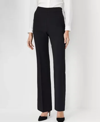 Ann Taylor Petite Pants|Petite Suits|The Petite Side Zip Trouser In Fluid Crepe Black