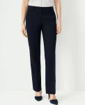 Ann Taylor Petite Pants|Petite Suits|The Petite Straight Pant In Seasonless Stretch Perfect Navy