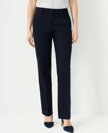 Ann Taylor Petite Pants|Petite Suits|The Petite Straight Pant In Seasonless Stretch Perfect Navy