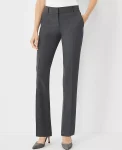 Ann Taylor Petite Pants|Petite Suits|The Petite Straight Pant In Seasonless Stretch Modern Charcoal