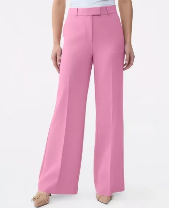 Ann Taylor Petite Pants|Petite Suits|The Petite Wide-Leg Flare Trouser In Fluid Crepe Smokey Rose
