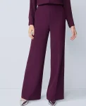 Ann Taylor Suits|Suits|The Petite Wide Leg Pant In Fluid Crepe &mdash; Curvy Fit Winter Bloom