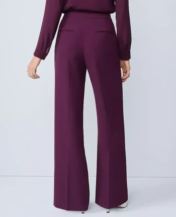 Ann Taylor Suits|Suits|The Petite Wide Leg Pant In Fluid Crepe &mdash; Curvy Fit Winter Bloom