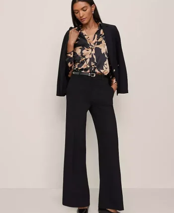 Ann Taylor Suits|Suits|The Petite Wide Leg Pant In Ponte Black