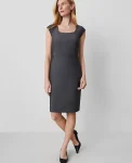 Ann Taylor Suits|Suits|The Scoop Neck Dress In Bi-Stretch Dark Grey