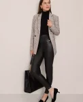 Ann Taylor Pants|The Seamed Button Legging In Faux Leather Black