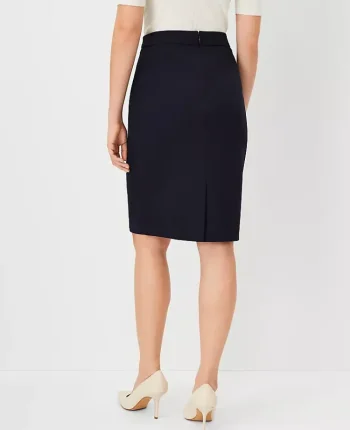 Ann Taylor Skirts|Suits|The Seamed Pencil Skirt In Seasonless Stretch - Curvy Fit Deep Navy Sky