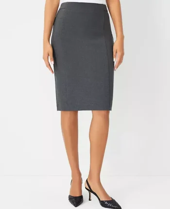 Ann Taylor Skirts|Suits|The Seamed Pencil Skirt In Seasonless Stretch - Curvy Fit Modern Charcoal