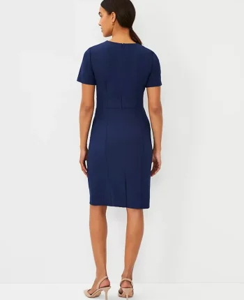 Ann Taylor Suits|Suits|The Short Sleeve Sheath Dress In Bi-Stretch - Curvy Fit Pure Sapphire