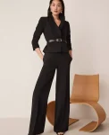 Ann Taylor Jackets And Blazers|Suits|The Shorter One Button Blazer In Fluid Crepe Black