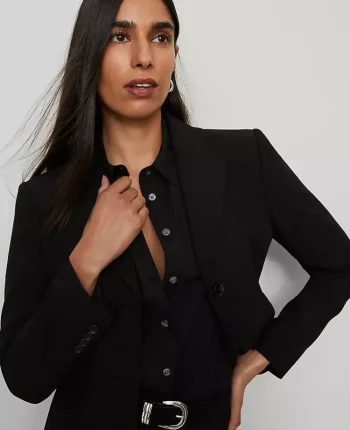 Ann Taylor Jackets And Blazers|Suits|The Shorter Two Button Blazer In Bi-Stretch Black