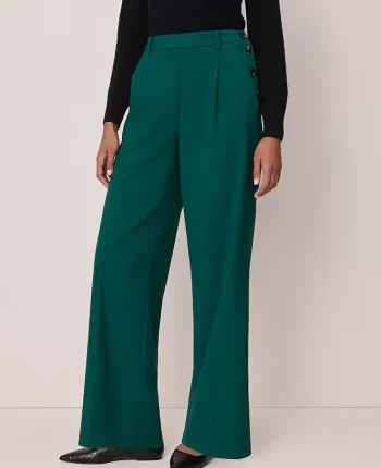 Ann Taylor Pants|The Side Button Wide Leg Pant Night Garden