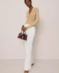 Ann Taylor Pants|The Side Button Wide Leg Pant Winter White