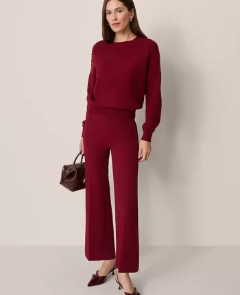 Ann Taylor Pants|The Side Zip Flare Pant Cherry Pie