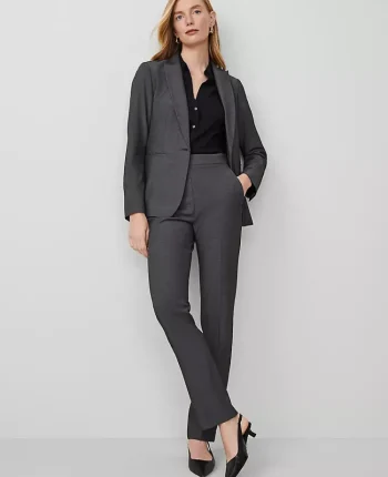 Ann Taylor Suits|Suits|The Side Zip Straight Pant In Bi-Stretch Dark Grey